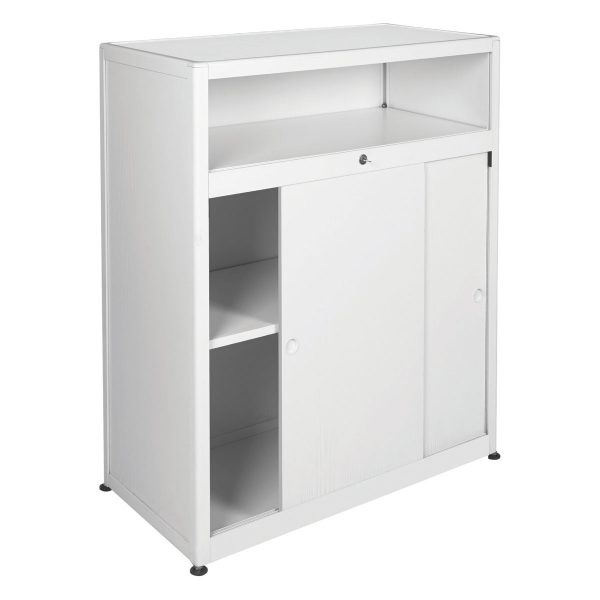 Counter with storage white-Rental-furniture in Paris-France