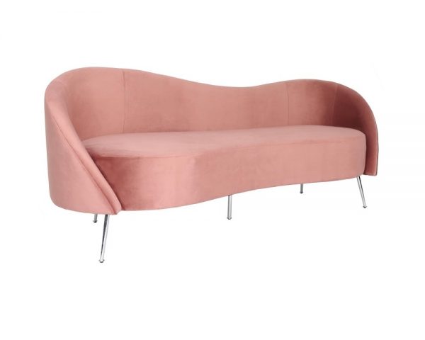 Sofa velours_pink -Rental-furniture in Paris-France